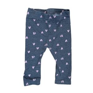 🌟3/$15🌟Grey Cotton Leggings Pink Hearts Baby Size 0-3 M